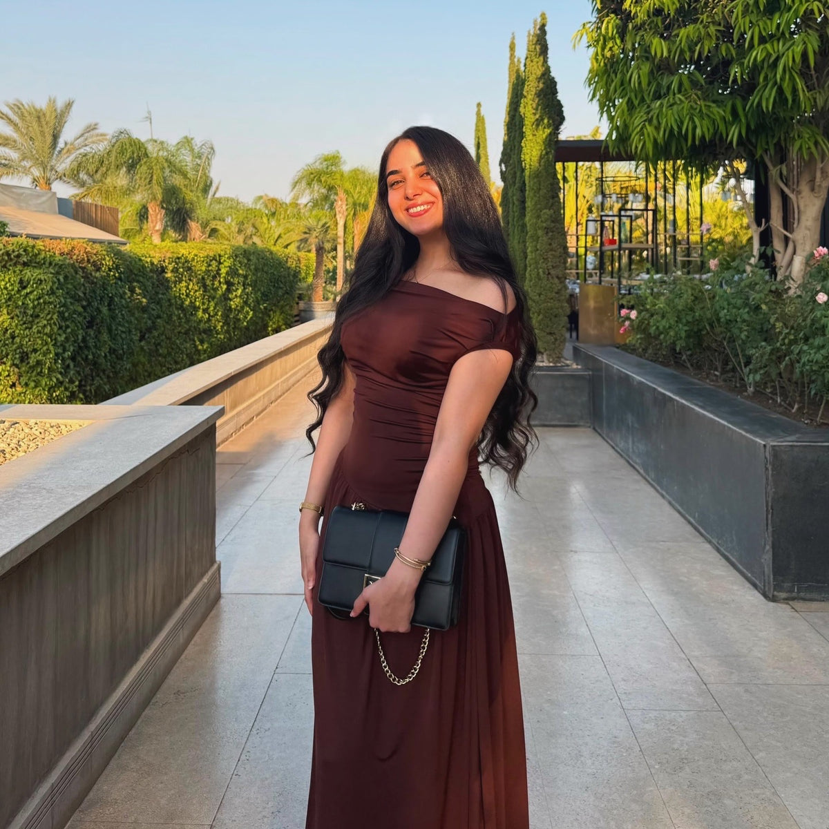 Draped asymmetrical dress