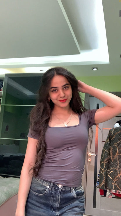 Dark Grey 2 in 1 Basic Top