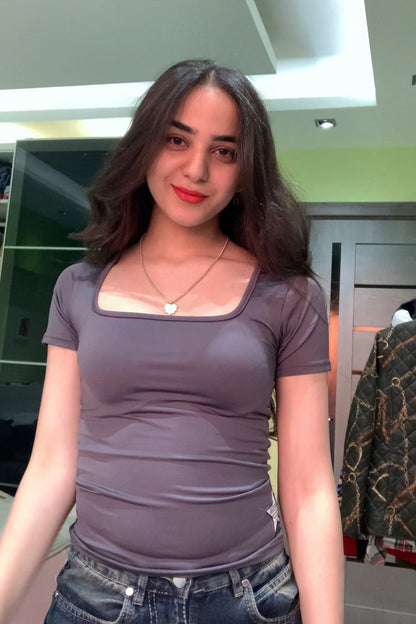 Dark Grey 2 in 1 Basic Top
