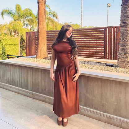 Draped asymmetrical  dress