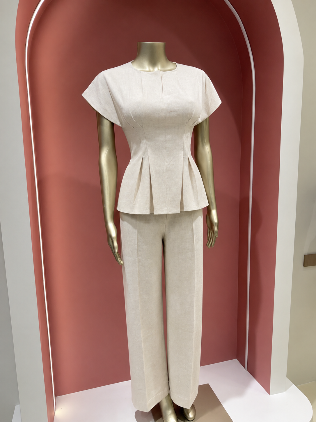 pure linen peplum set