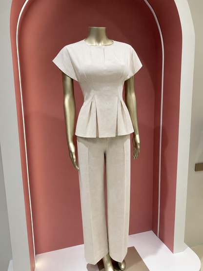 pure linen peplum set