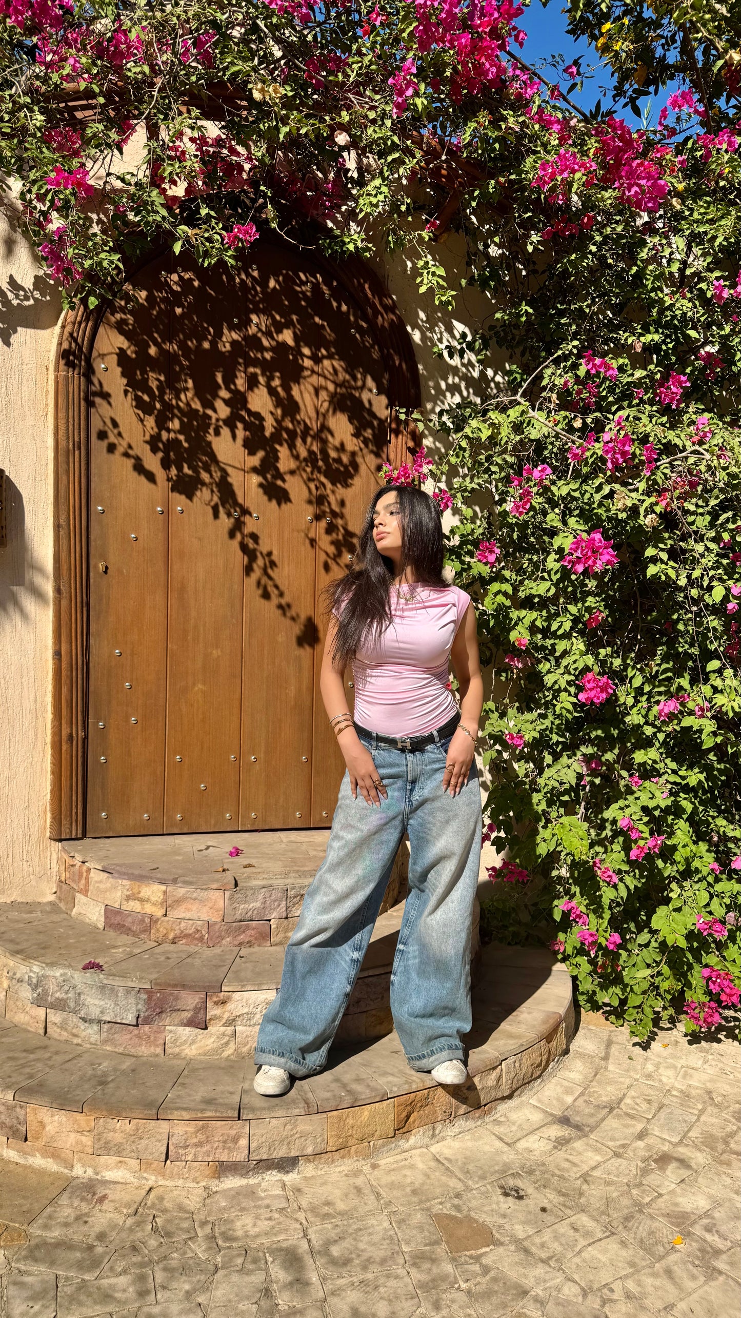 Pink Shades One Shoulder Drappe Top