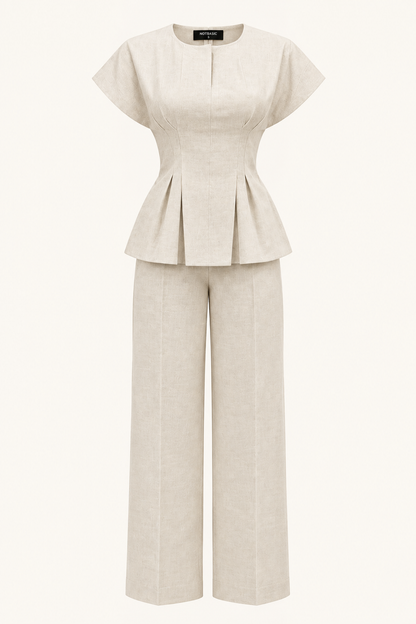 pure linen peplum set