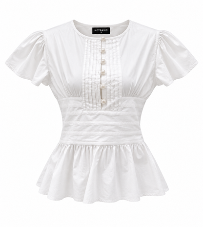 Pearl poplin blouse