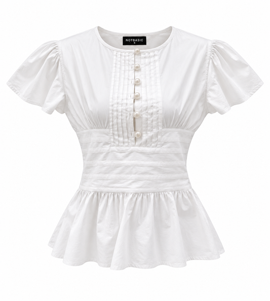 Pearl poplin blouse