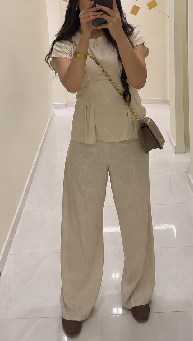pure linen peplum set