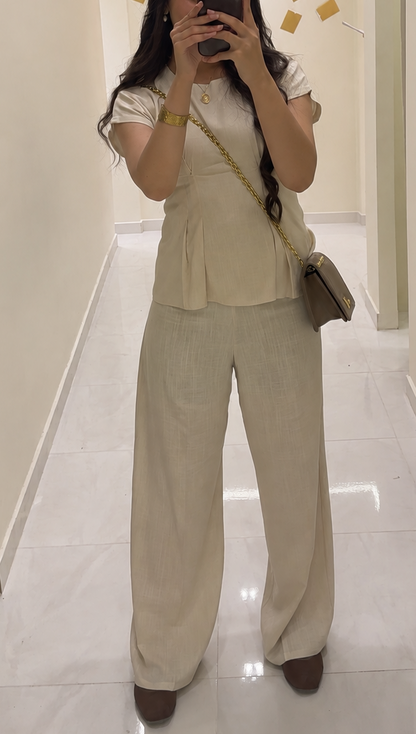 pure linen peplum set