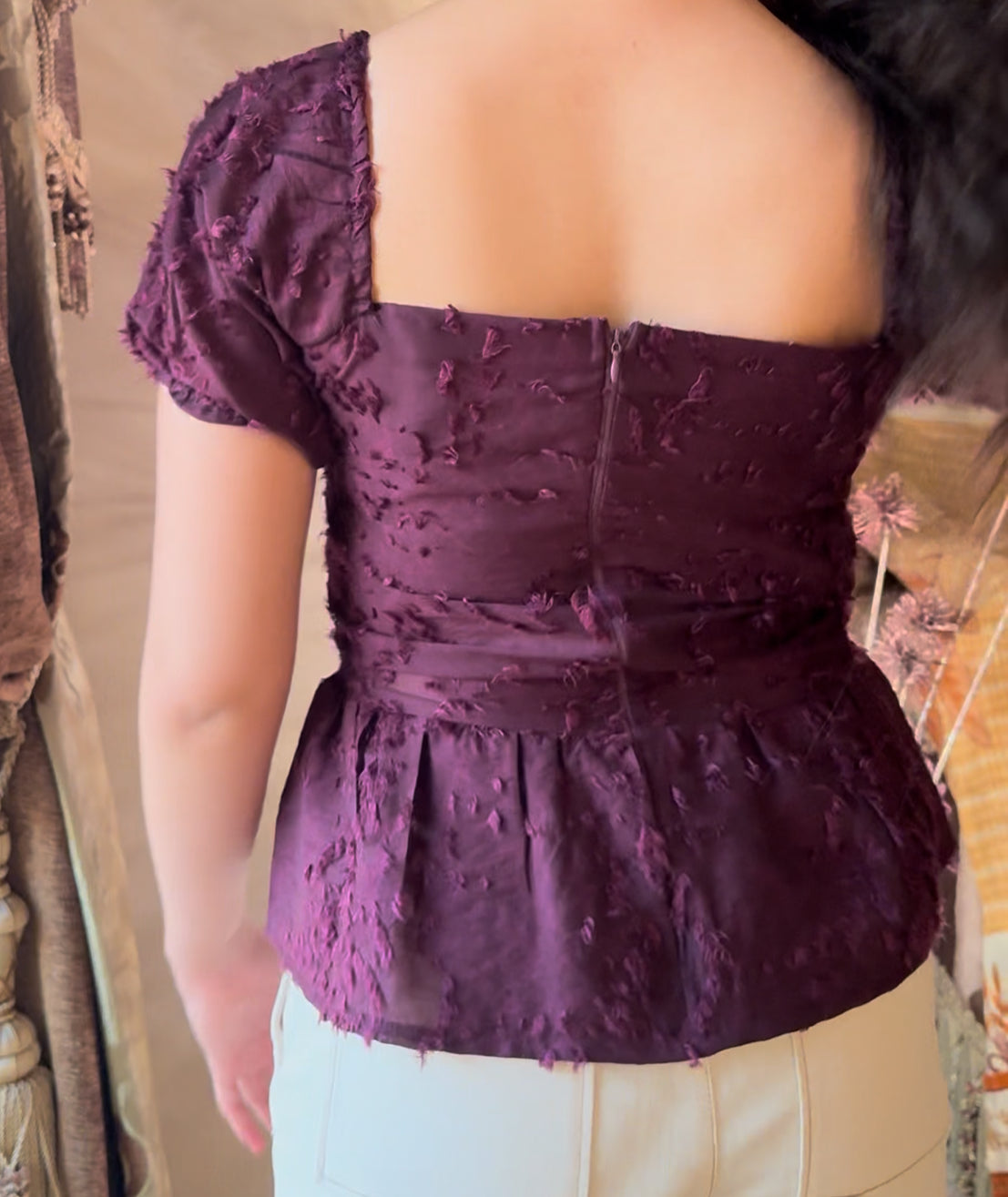 Sculpted Peplum Blouse