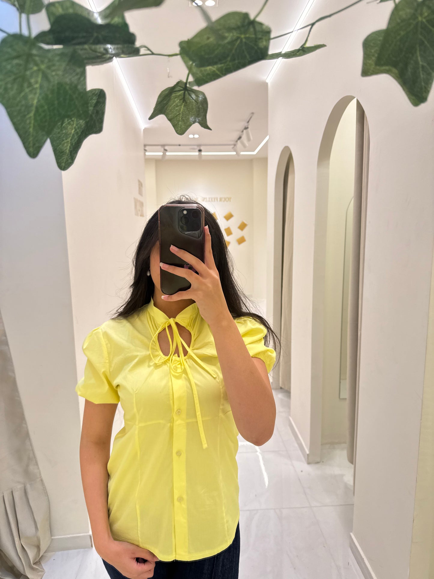 coquette butter yellow shirt