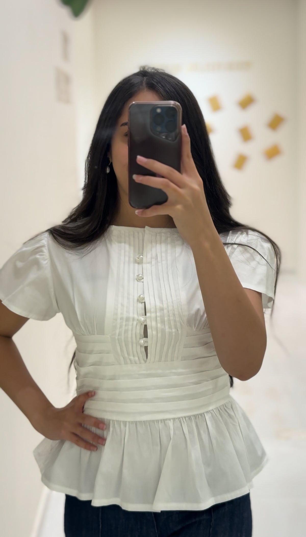 Pearl poplin blouse