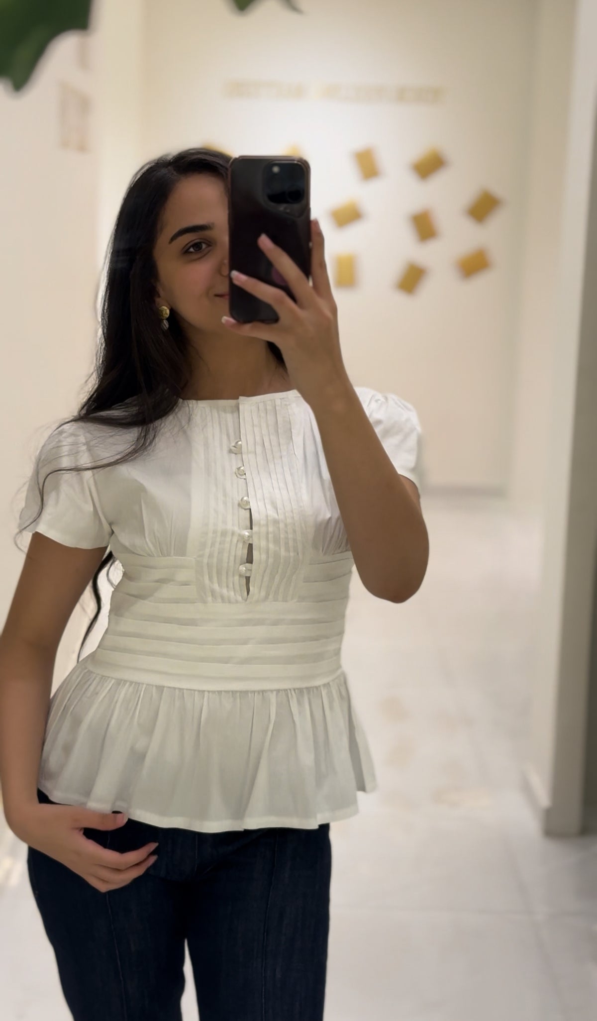 Pearl poplin blouse