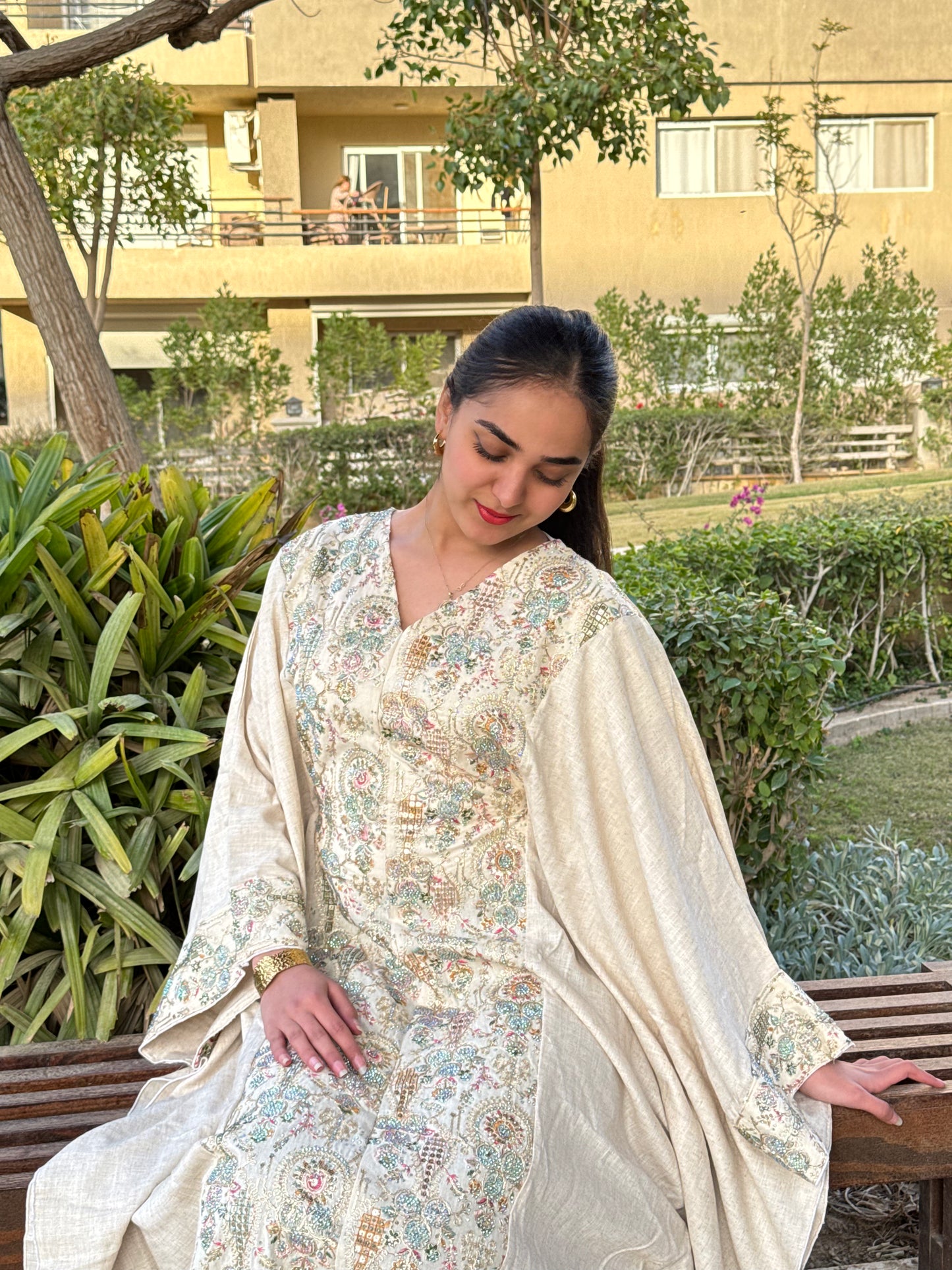 Butterfly indian embroidered abaya