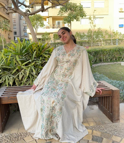 Butterfly indian embroidered abaya