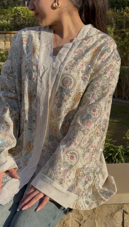Indian handmade embroidered kimono