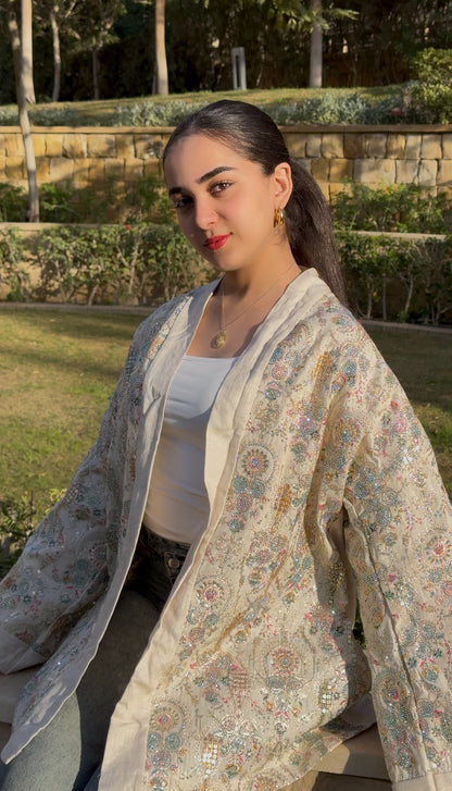 Indian handmade embroidered kimono