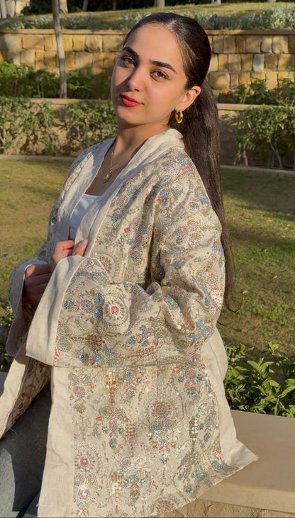 Indian handmade embroidered kimono