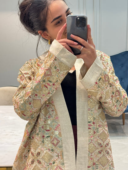 Indian handmade embroidered kimono [ New pattern ]